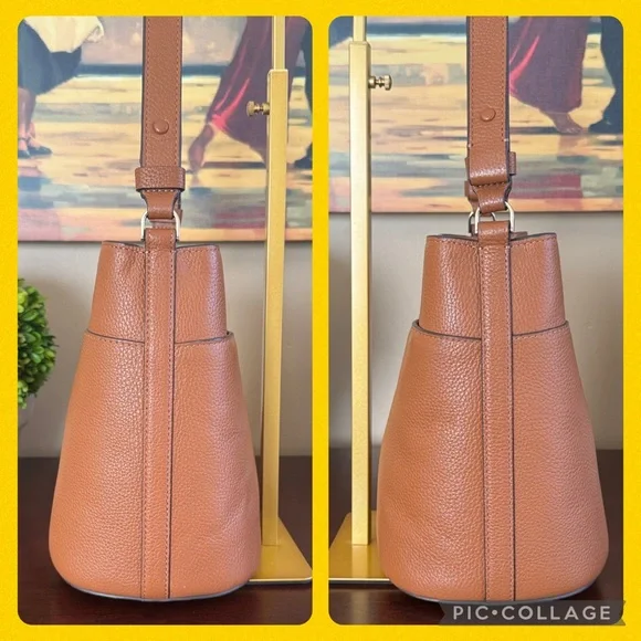 KATE SPADE ♠️ New York 🤎Leila🤎LEATHER CONVERTIBLE SMALL BUCKET BAG 🌟EUC🌟 - Picture 9 of 17